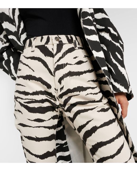 Alaïa White Zebra-print Jeans