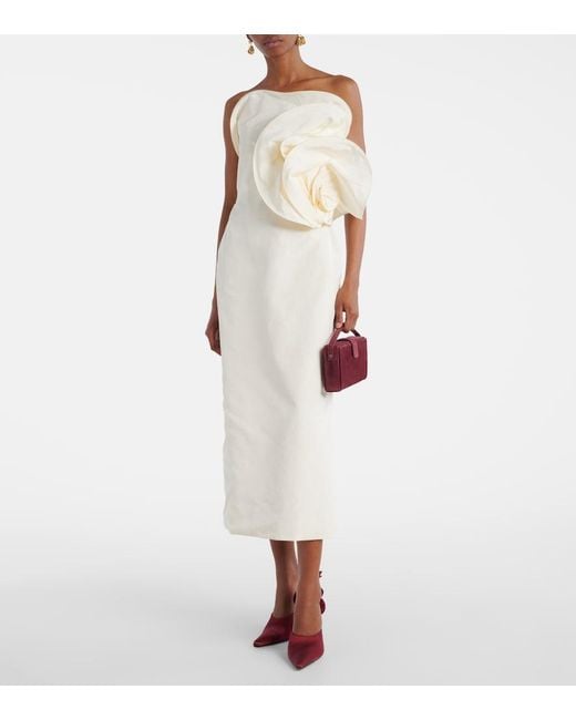 Magda Butrym White Floral-Applique Corset Dress