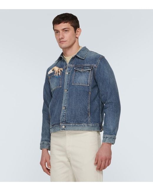Undercover Blue Beaded Denim Jacket for men