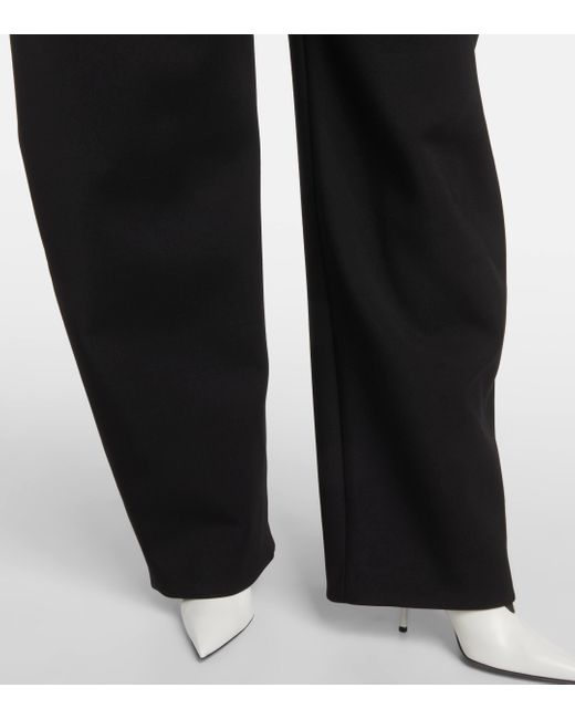 Alaïa Black High-rise Wool Barrel-leg Pants