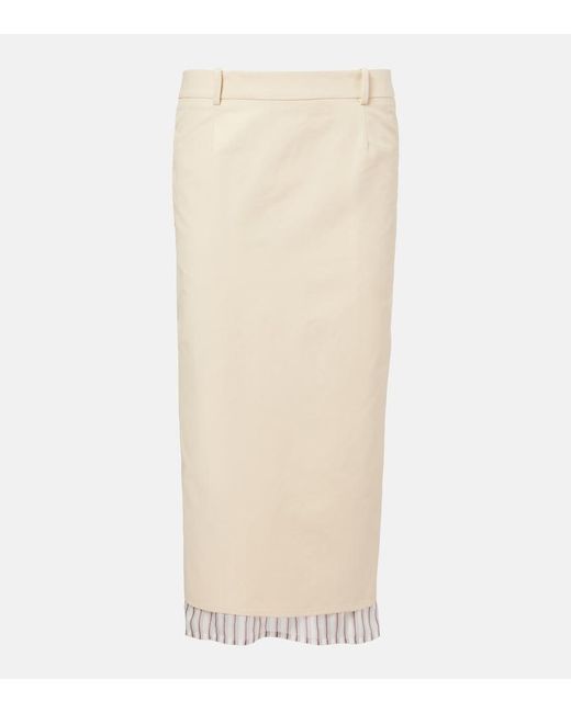 The Attico Natural Cotton-Blend Pencil Skirt