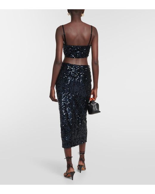 Dorothee Schumacher Blue Shimmering Attraction Midi Skirt