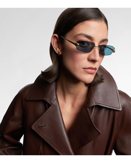 Cartier Blue Panthere De Cartier Rectangular Sunglasses