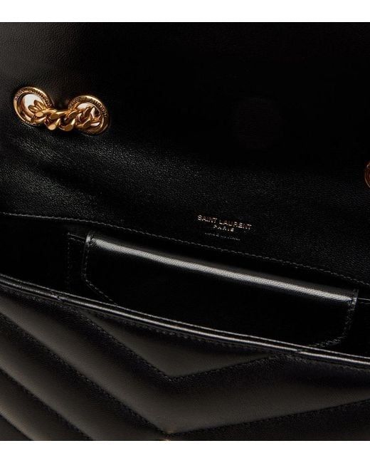 Saint Laurent White Schultertasche Loulou Small Aus Leder