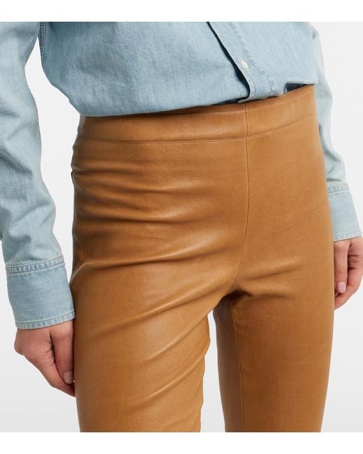 Stouls Brown Jp Twenty Leather Slim Pants