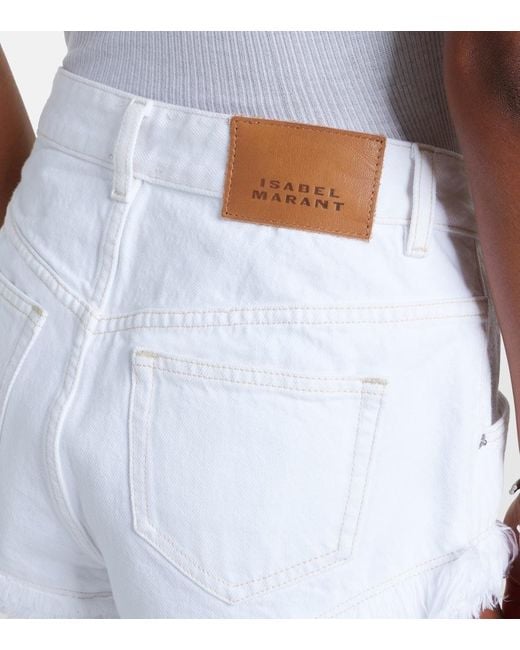 Isabel Marant White Eneidala Denim Shorts