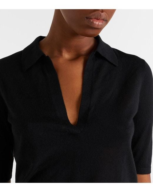 Gabriela Hearst Black Frank Cashmere And Silk Polo Sweater