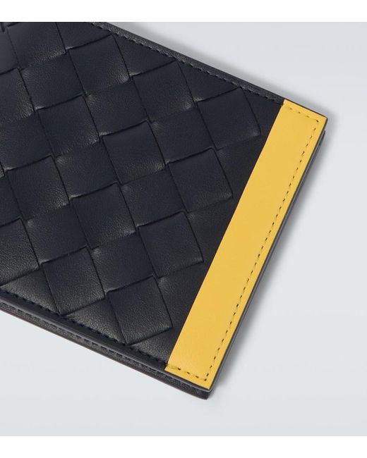 Bottega Veneta Blue Intrecciato Leather Bifold Wallet for men