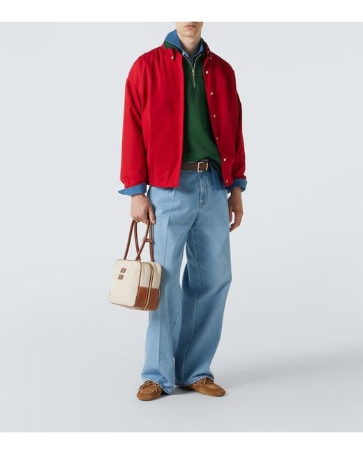 Miu Miu Natural Logo Leather-Trimmed Canvas Tote Bag for men