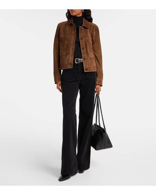 Nili Lotan Brown Jacke Aus Veloursleder