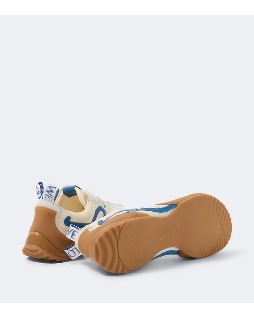 Loewe White Grip Anagram Suede-Trimmed Sneakers for men