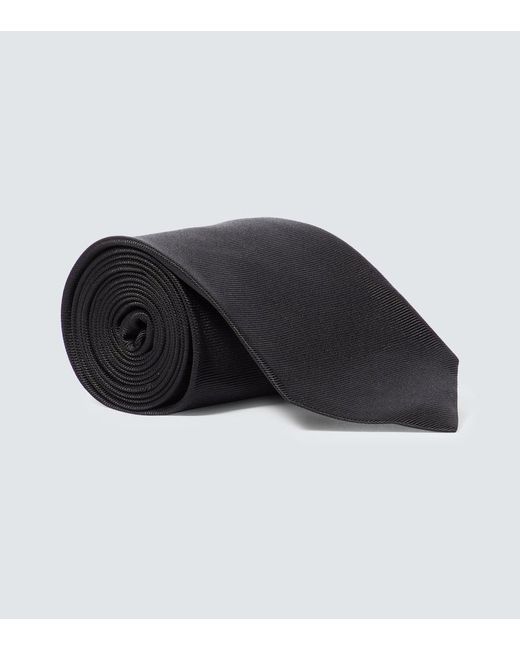Corbata de sarga de seda Tom Ford de hombre de color Black