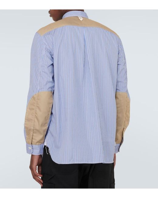 Junya Watanabe Blue X Roy Lichtenstein Patchwork Cotton Shirt for men