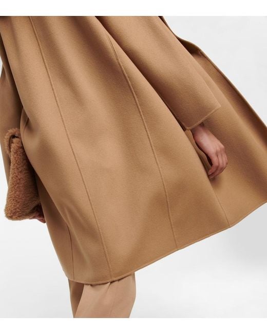 Max Mara Brown Messi Belted Virgin-Wool Coat