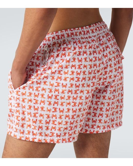 Fedeli Pink Madeira Printed Swim Trunks for men