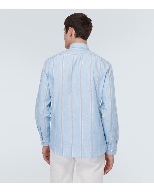 Brunello Cucinelli Hemd aus Baumwolle in Blue für Herren