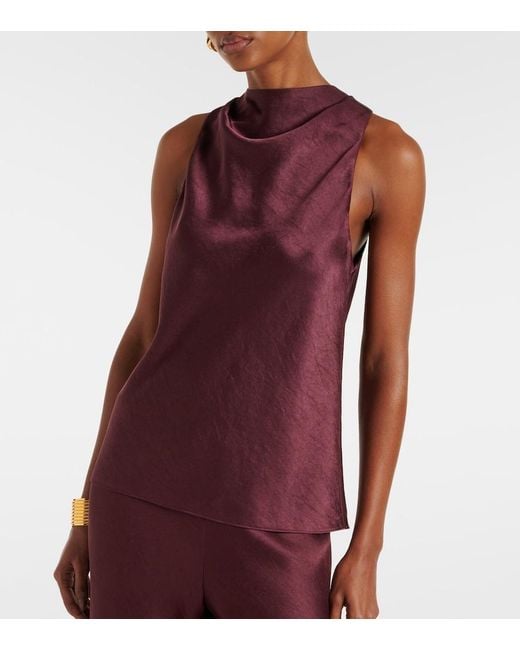 Vince Purple Top Aus Satin