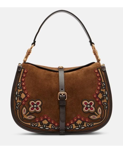 Etro Brown Suede Shoulder Bag