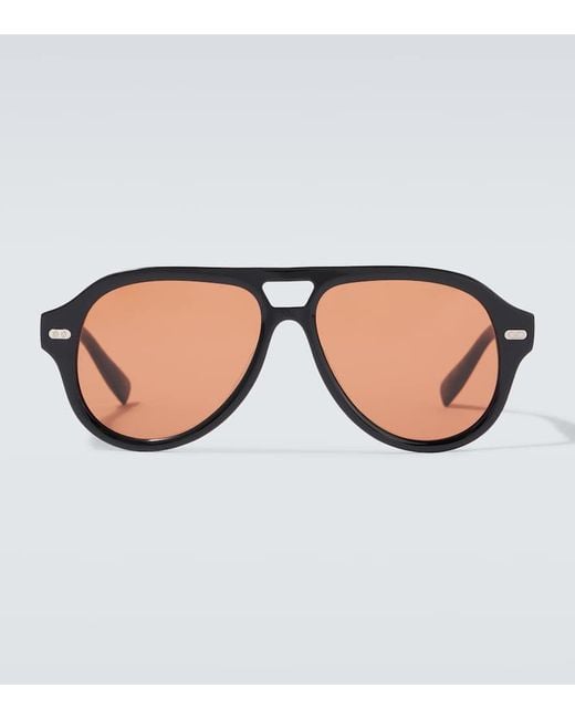 Brunello Cucinelli Brown Paul Aviator Sunglasses for men