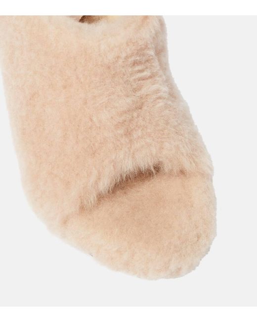 Khaite Natural Marion Shearling Mules