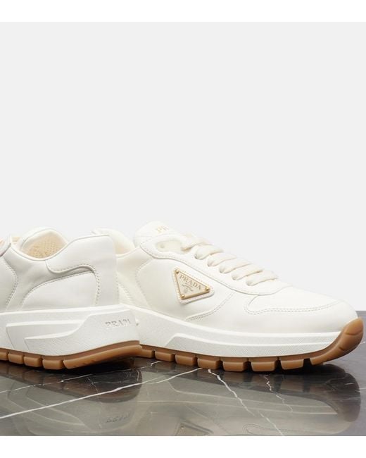 Prada White Sneakers Aus Leder