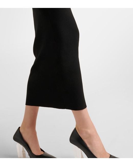 Jean Paul Gaultier Black Elegant Long Dress With 3D Chest Detail And Structured Horizontal Wiring