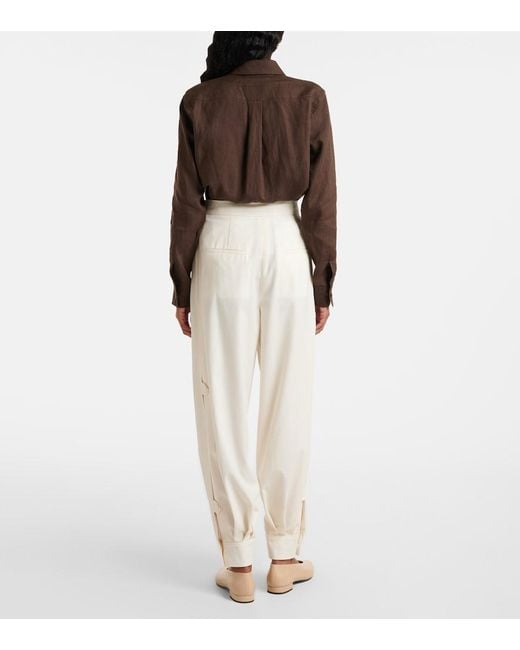 Max Mara White Coccole Cotton Pants