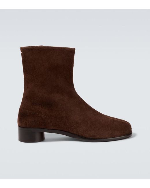 Maison Margiela Brown Tabi Suede Ankle Boots for men