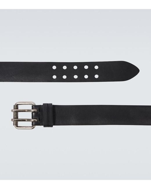 Saint Laurent Black Motorcycle Leather Belt for men