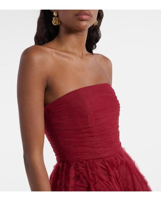 Rebecca Vallance Red Willow Mesh Bustier Gown