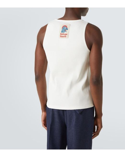 Bottega Veneta White Cotton-Blend Jersey Tank Top for men