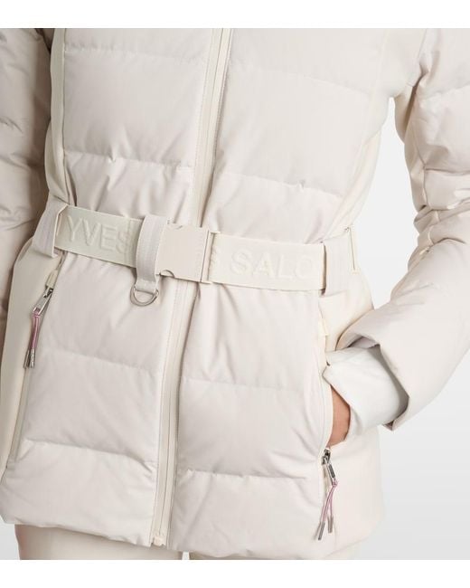 Yves Salomon White Doudoune 58Cm Down Jacket