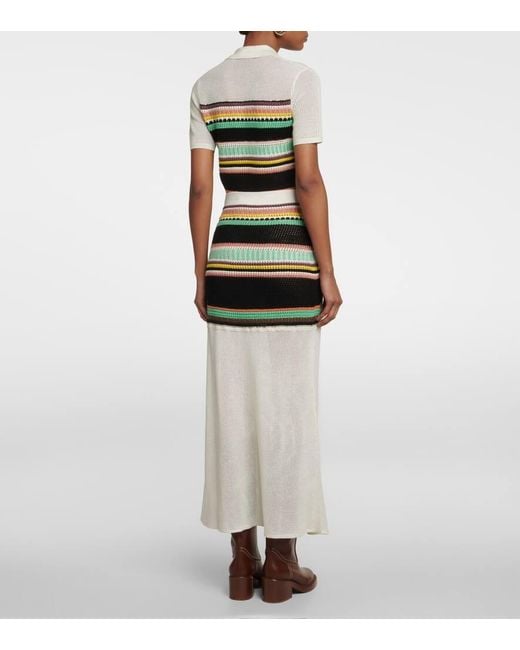 Chloé White High-Rise-Maxirock Aus Wolle