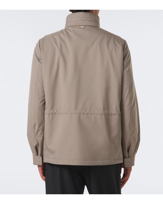 Agnona Brown Technical Field Jacket for men