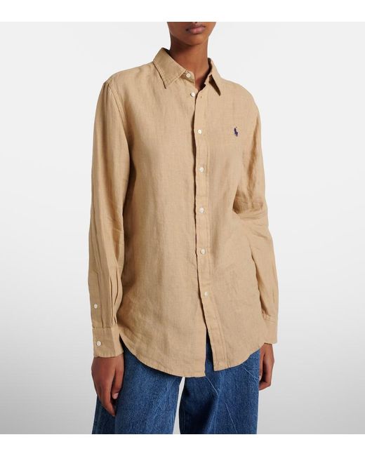 Chemise En Lin A Logo Polo Ralph Lauren en coloris Natural