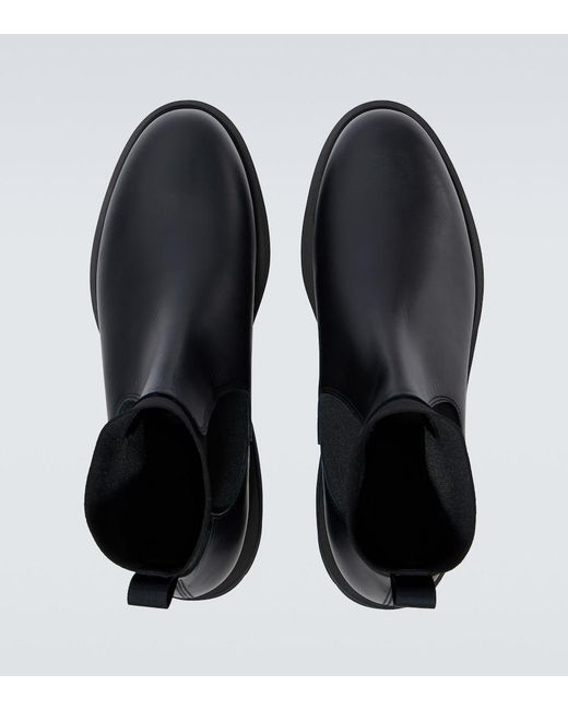 Sacai Black Leather Chelsea Boots for men