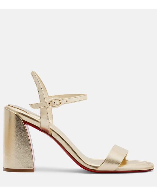 Christian Louboutin Miss Jane 85 Metallic Leather Sandals