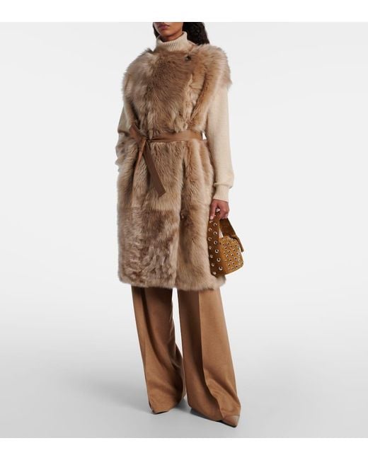 Yves Salomon Brown Wendbarer Mantel Aus Leder Und Shearling