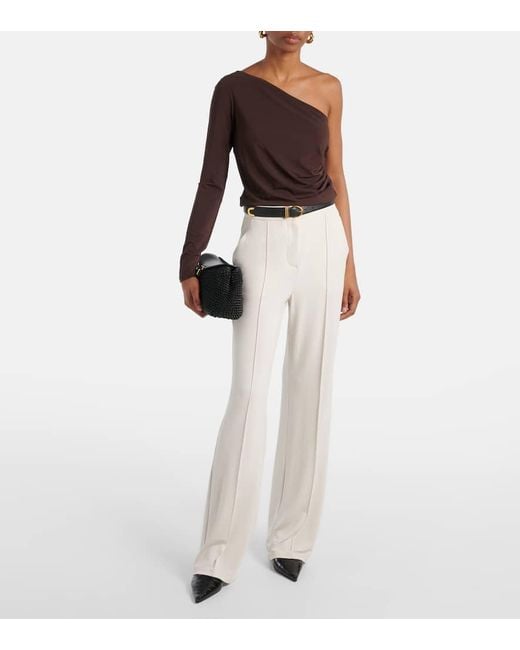 Max Mara Natural Dinda High-Rise Jersey Straight Pants