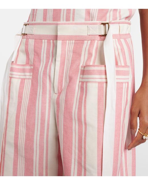 Bermudas De Algodon A Rayas Chloé de color Pink
