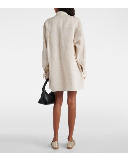 Brunello Cucinelli Natural Oversized Linen Shirt