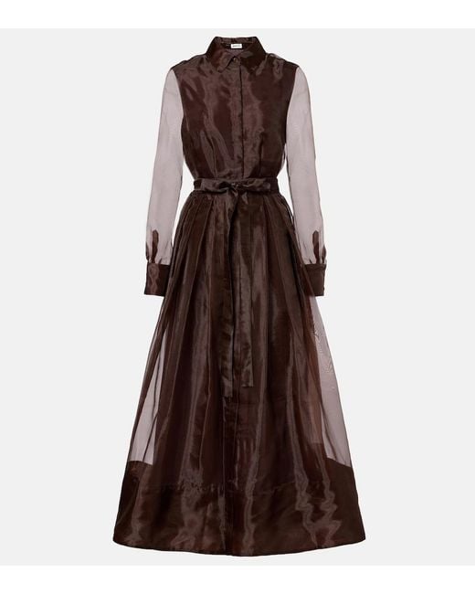 Jonathan Simkhai Brown Montgomery Organza Shirt Dress