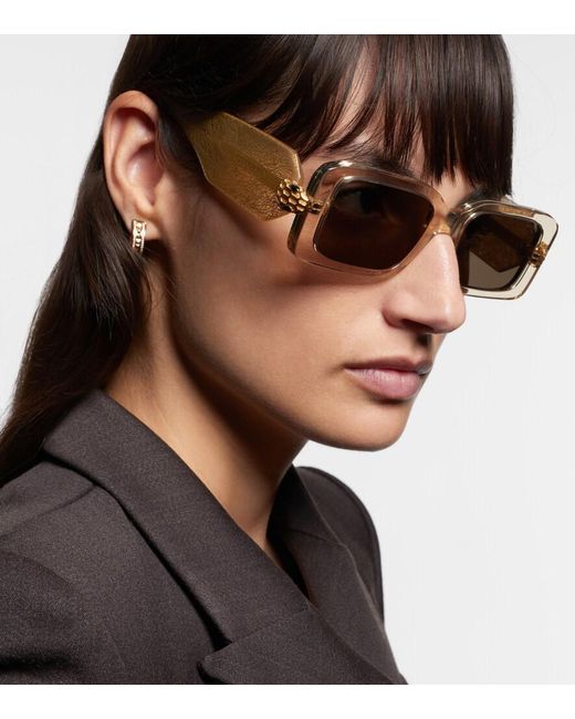 BVLGARI Brown Serpenti Forever Rectangular Sunglasses