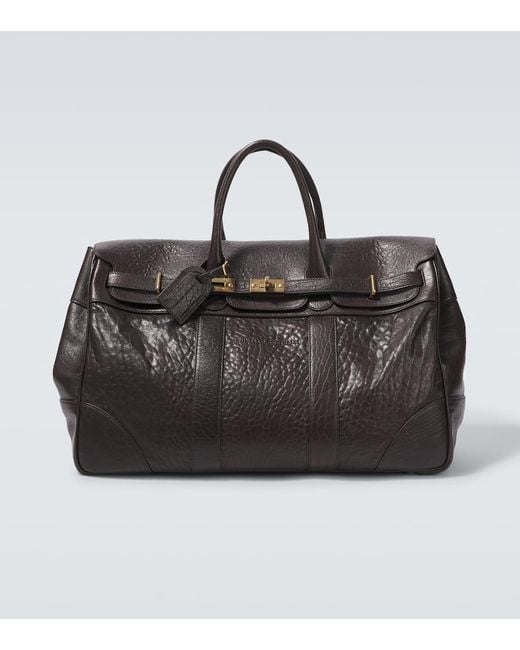 Brunello Cucinelli Weekender Aus Leder in Black für Herren