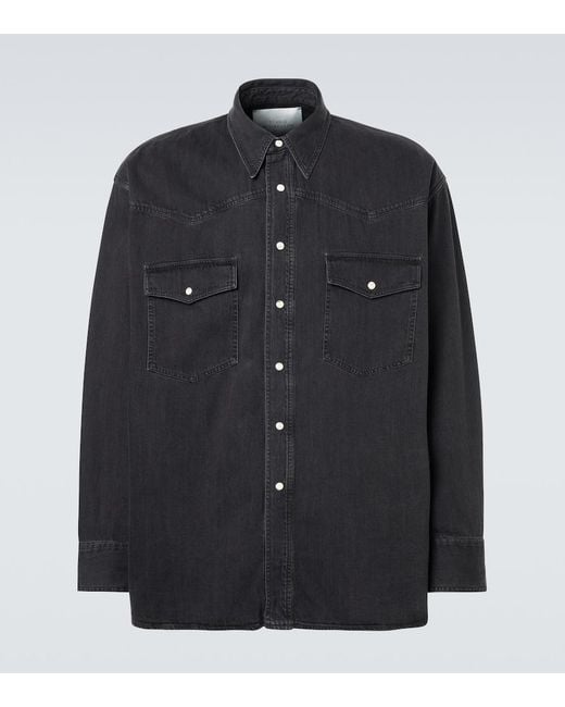 Studio Nicholson Black Mylo Denim Overshirt for men