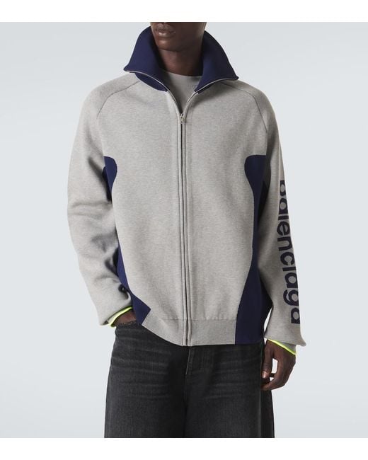 Balenciaga Blue Bodies Cotton-Blend Zip-Up Cardigan for men