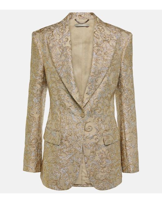 Stella McCartney Natural Single-Breasted Brocade Blazer