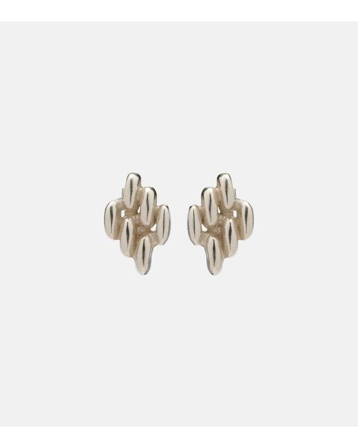 YSSO White Chain Link Mini 925 Sterling Earrings