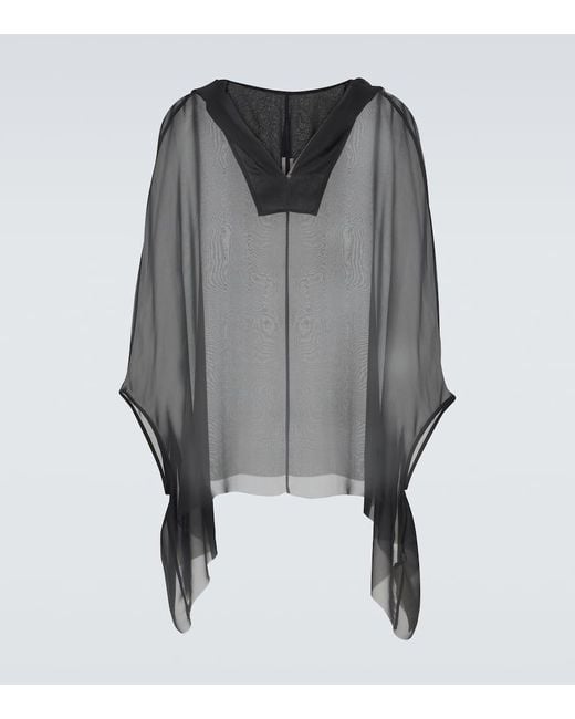 Sudadera Con Capucha De Seda Rick Owens de hombre de color Gray