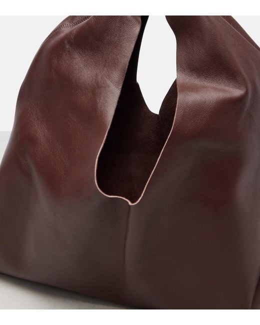 The Row Brown Bindle Small Leather Shoulder Bag
